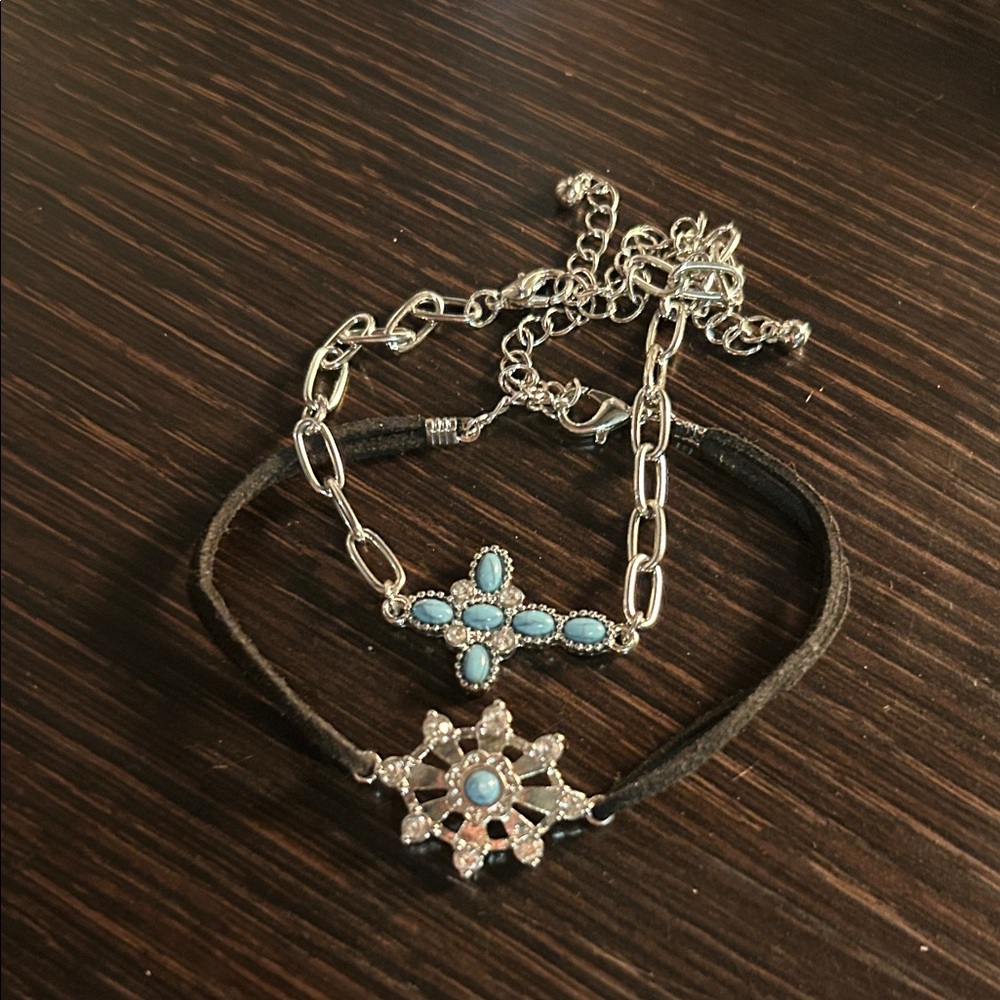 Silver and Turquoise Women's Bracelet Set